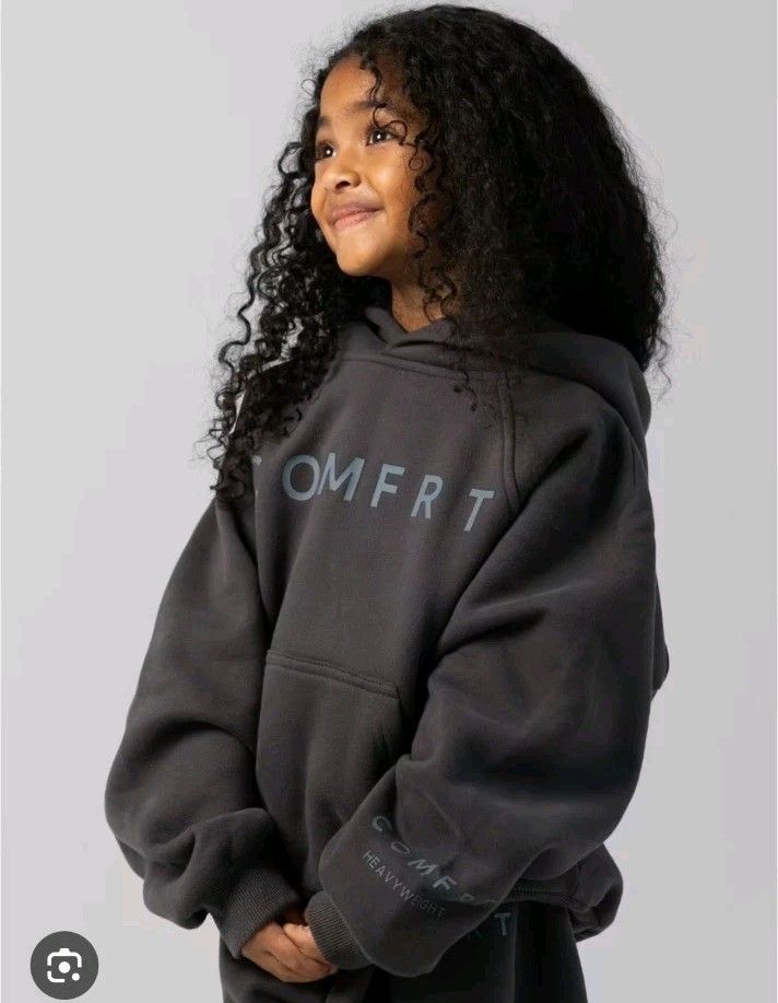 Comfrt Tranquil Hoodie Unisex Kids S Charcoal Gray